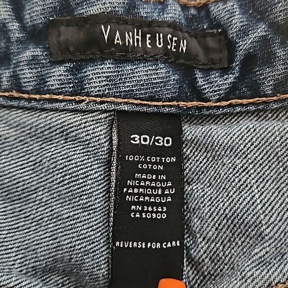 Van Heusen Men's Relaxed Fit Denim Jeans 30/30 Dark Blue Washed - Picture 5 of 16
